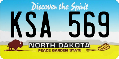 ND license plate KSA569