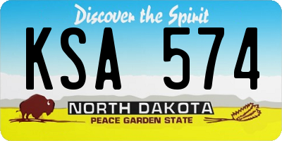 ND license plate KSA574