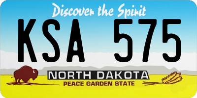 ND license plate KSA575