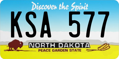 ND license plate KSA577