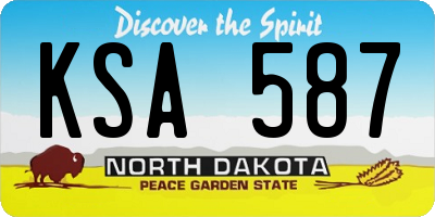 ND license plate KSA587