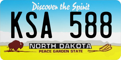 ND license plate KSA588
