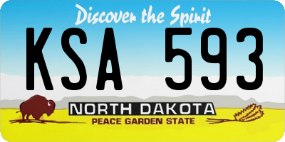 ND license plate KSA593