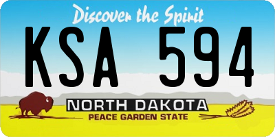 ND license plate KSA594