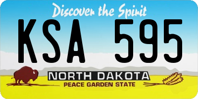 ND license plate KSA595