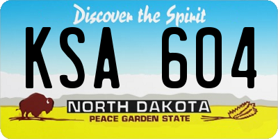 ND license plate KSA604