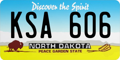 ND license plate KSA606