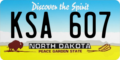 ND license plate KSA607