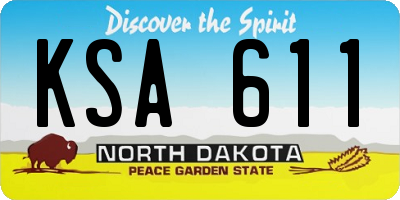 ND license plate KSA611