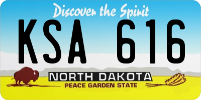 ND license plate KSA616