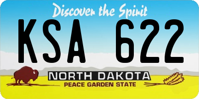 ND license plate KSA622