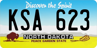 ND license plate KSA623
