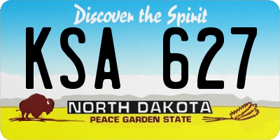 ND license plate KSA627