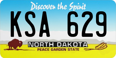 ND license plate KSA629