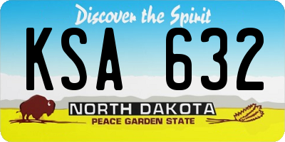 ND license plate KSA632