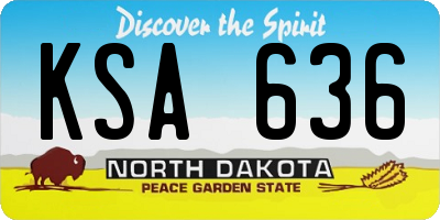 ND license plate KSA636