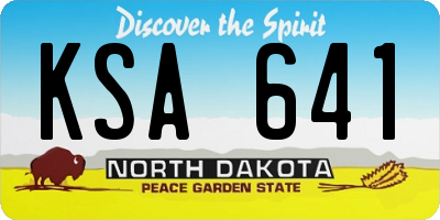 ND license plate KSA641