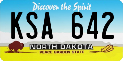 ND license plate KSA642
