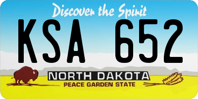 ND license plate KSA652