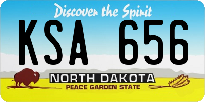 ND license plate KSA656