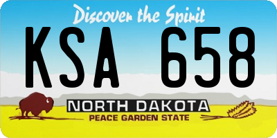 ND license plate KSA658