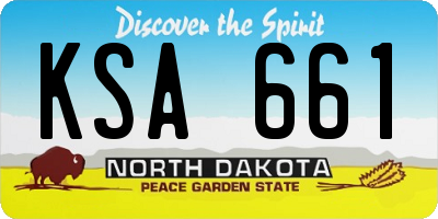 ND license plate KSA661