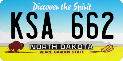 ND license plate KSA662