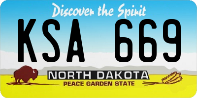 ND license plate KSA669