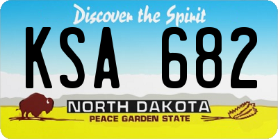 ND license plate KSA682
