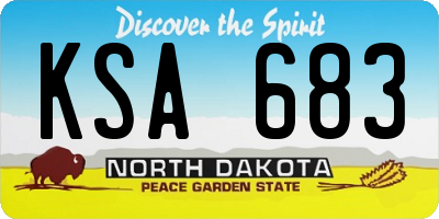 ND license plate KSA683