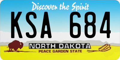 ND license plate KSA684
