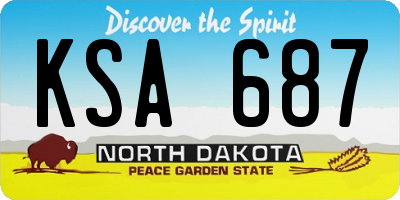 ND license plate KSA687