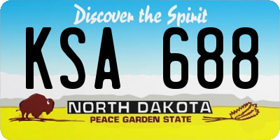 ND license plate KSA688