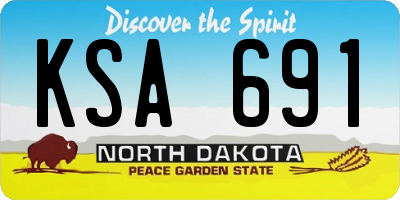 ND license plate KSA691
