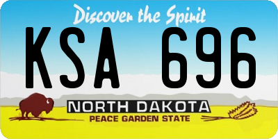 ND license plate KSA696