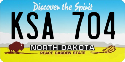 ND license plate KSA704