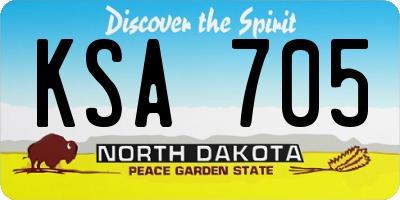 ND license plate KSA705