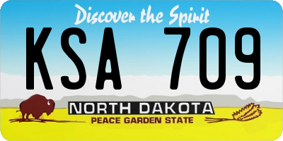 ND license plate KSA709