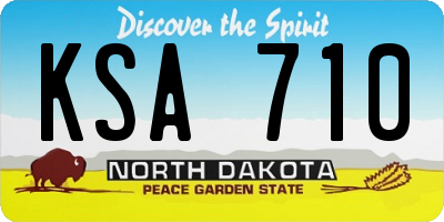 ND license plate KSA710