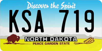 ND license plate KSA719
