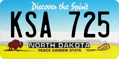 ND license plate KSA725