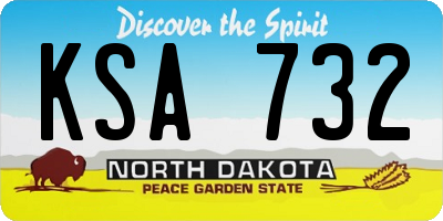 ND license plate KSA732