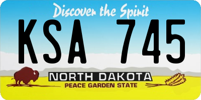 ND license plate KSA745
