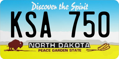 ND license plate KSA750