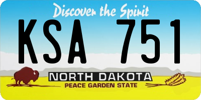 ND license plate KSA751
