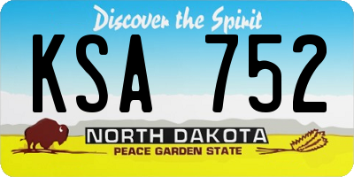 ND license plate KSA752