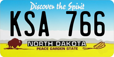 ND license plate KSA766