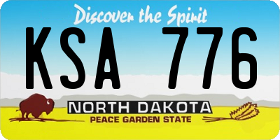 ND license plate KSA776