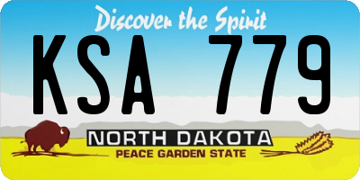 ND license plate KSA779