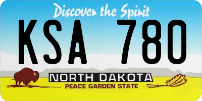 ND license plate KSA780